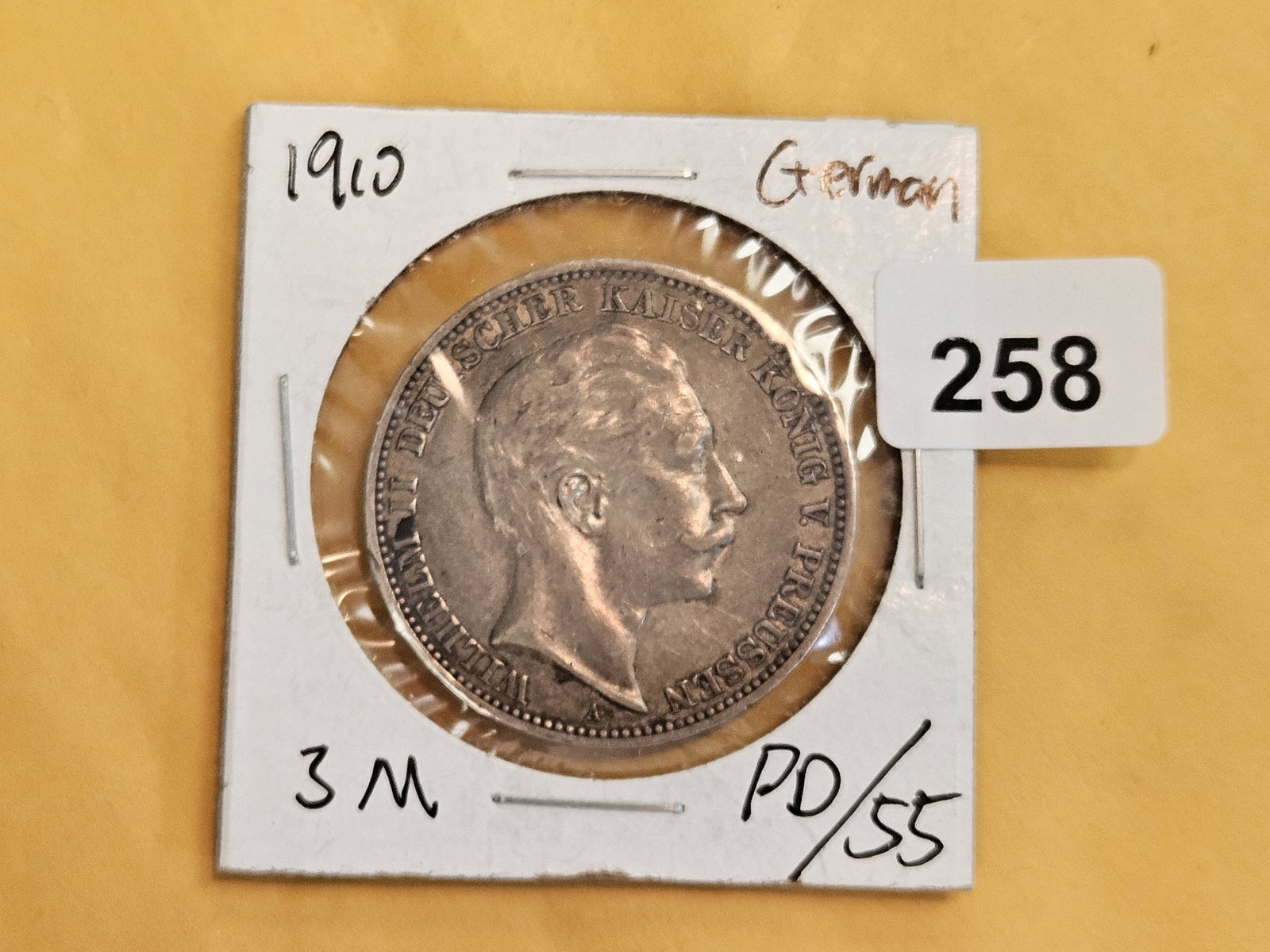 1910 German States Prussia silver 3 mark - 2