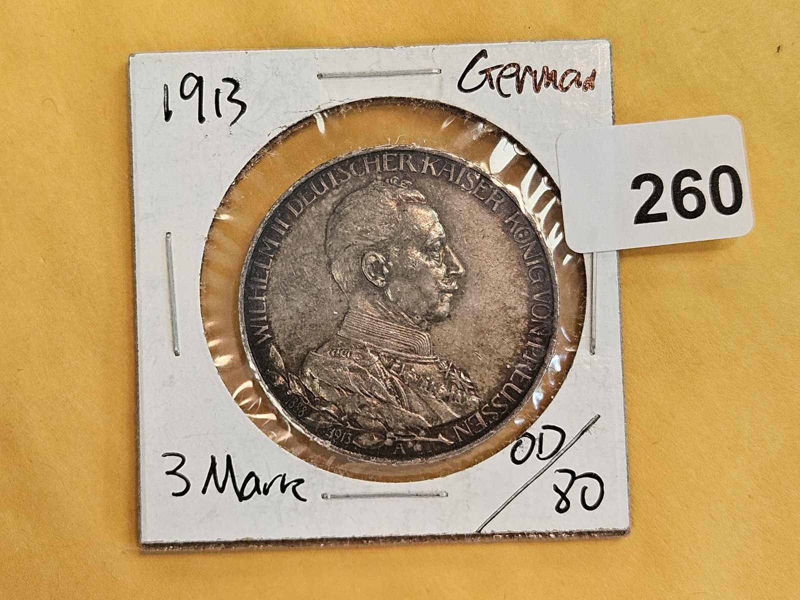 Nicer 1913-A German States Prussia silver 3 mark - 2