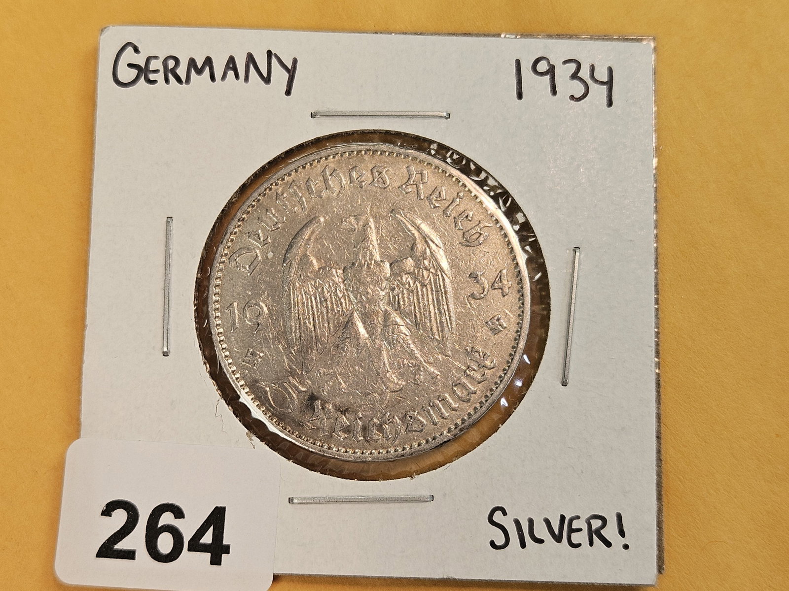 1934-J Germany silver 5 reichsmark - 2