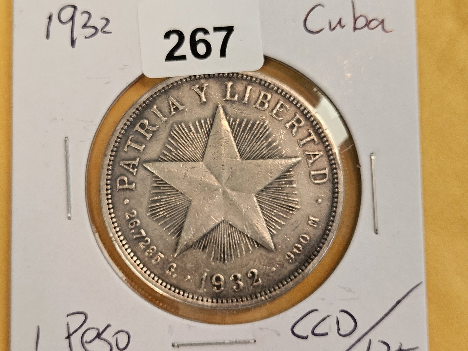 1932 Cuba silver Un peso - 2