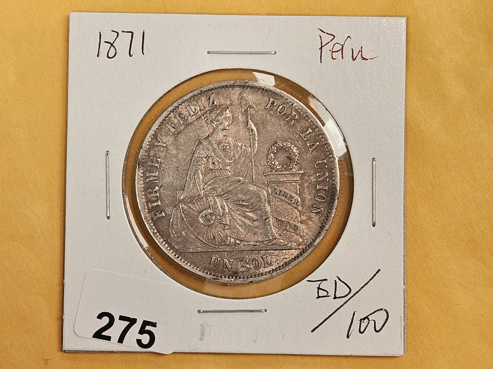 Better 1871 Peru silver un sol - 2