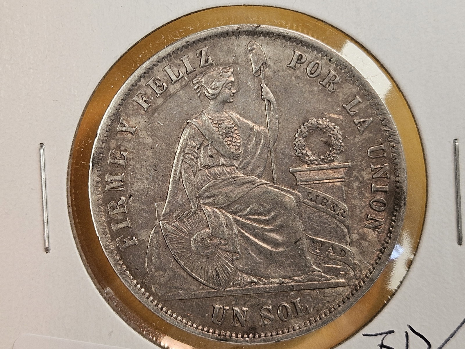 Better 1871 Peru silver un sol - 3
