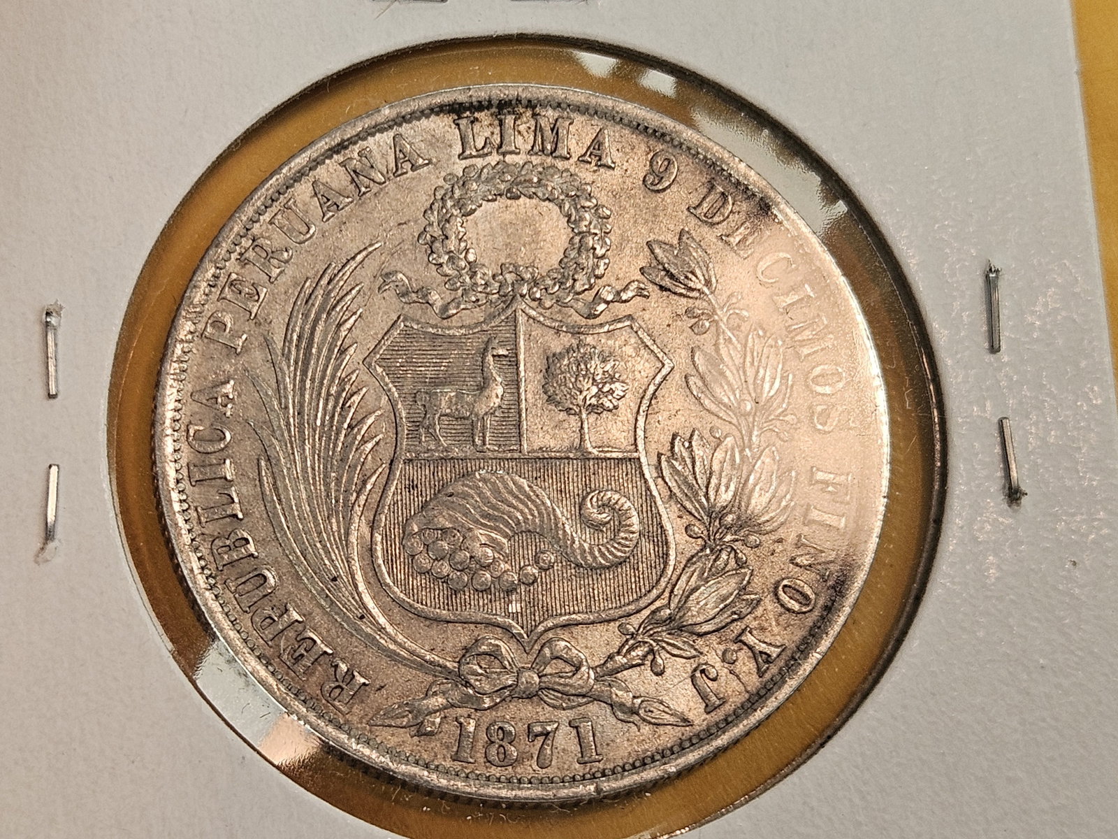 Better 1871 Peru silver un sol - 4