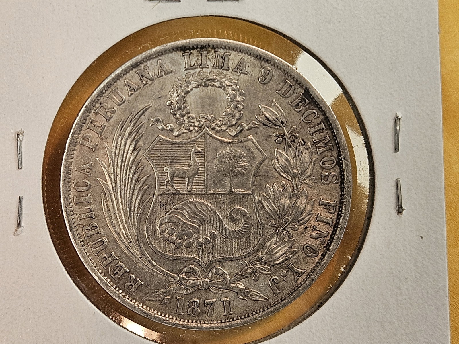Better 1871 Peru silver un sol - 5