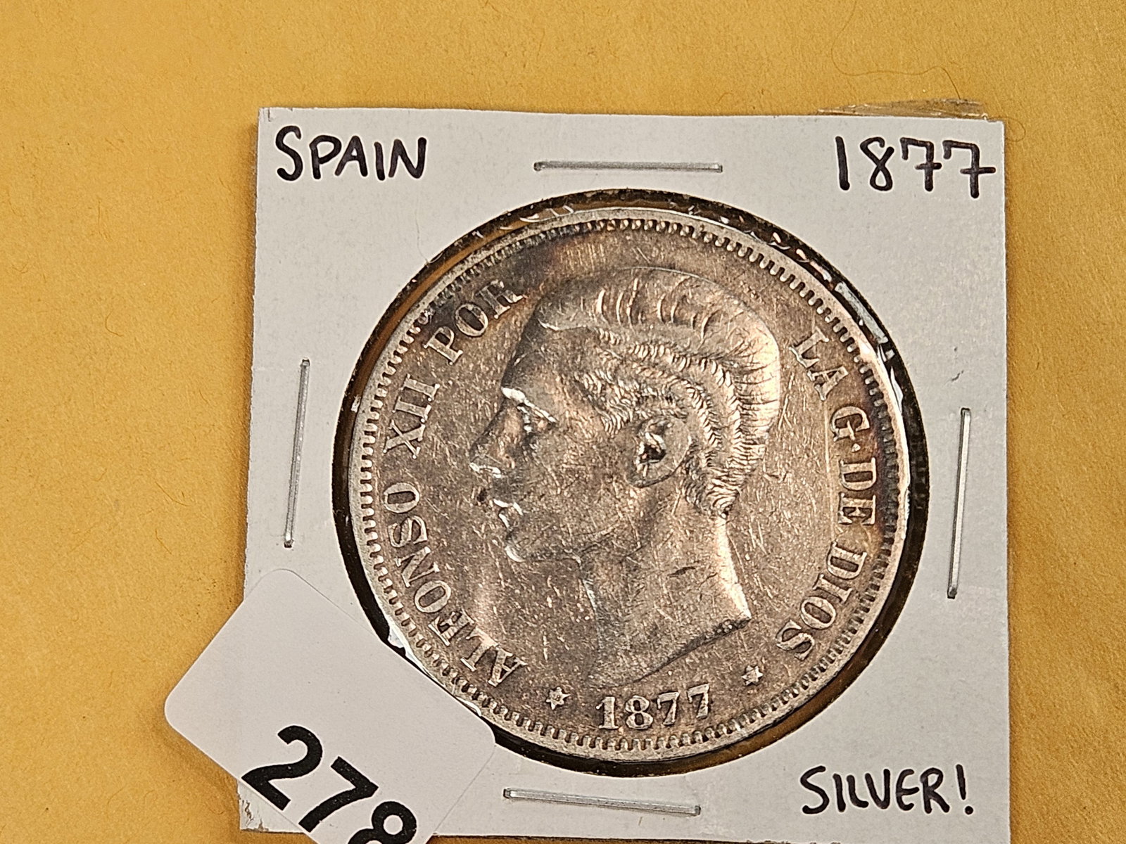 1877 Spain silver 5 pesetas - 2