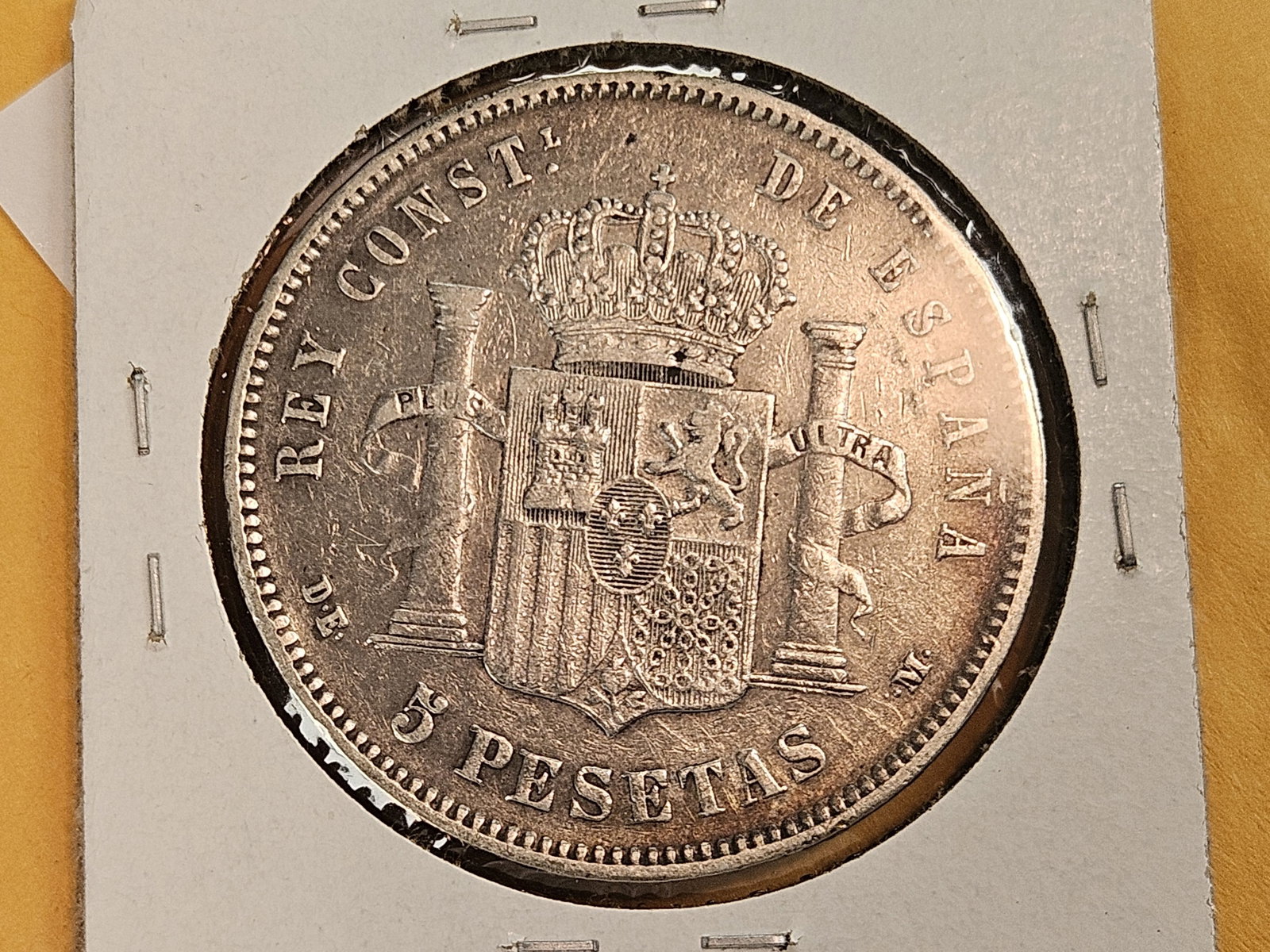 1877 Spain silver 5 pesetas - 3
