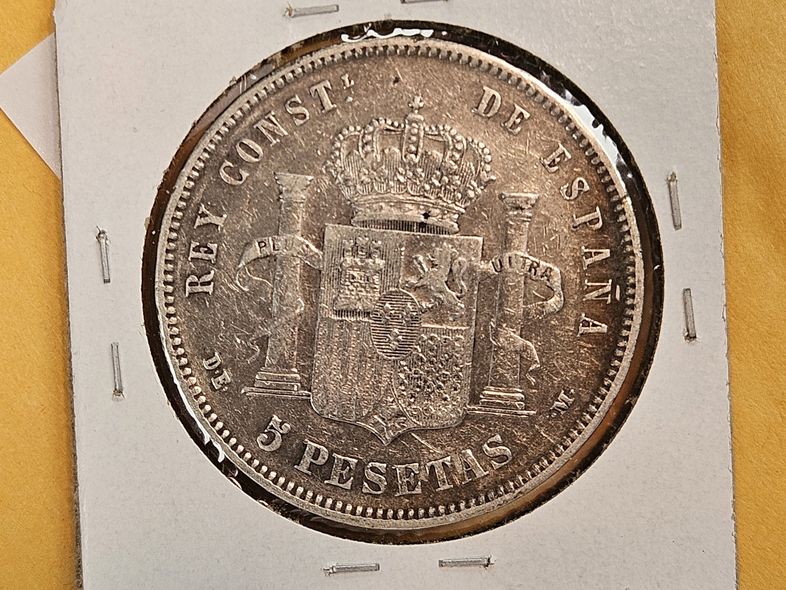1877 Spain silver 5 pesetas - 4