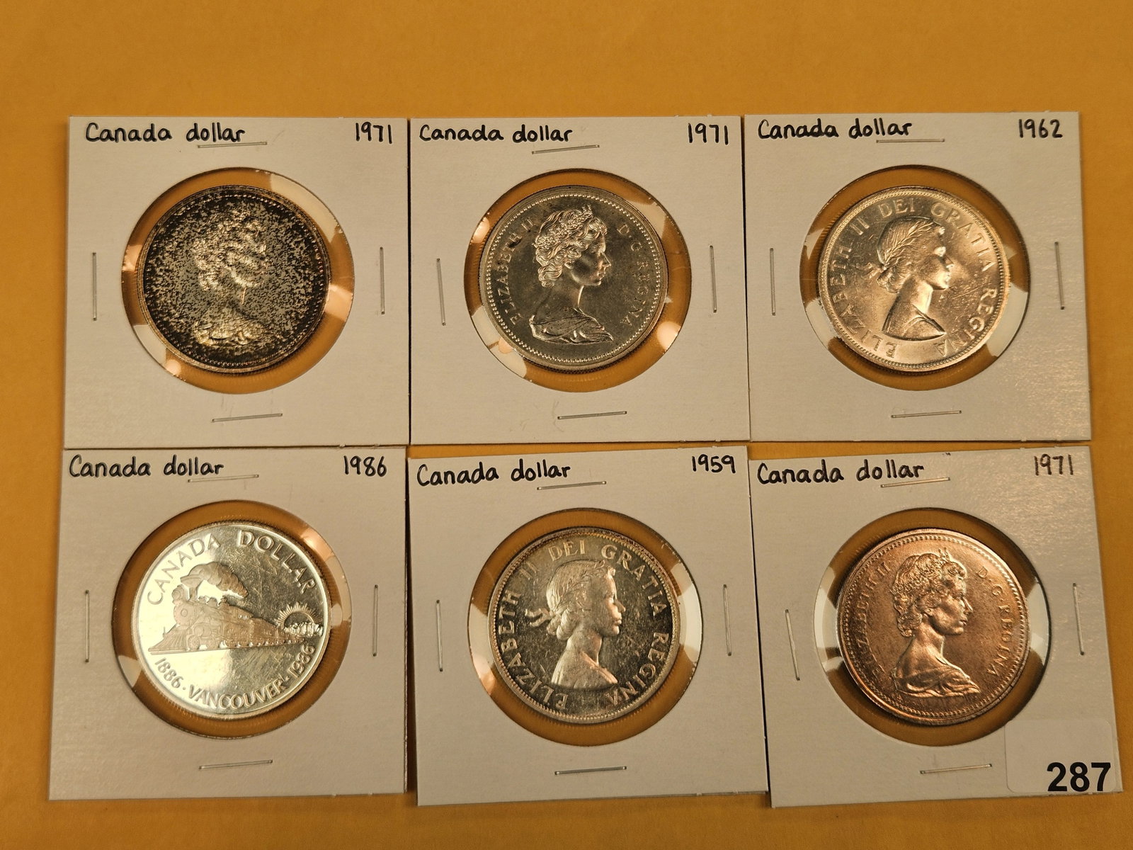 Six Canadian Silver Dollars - 2