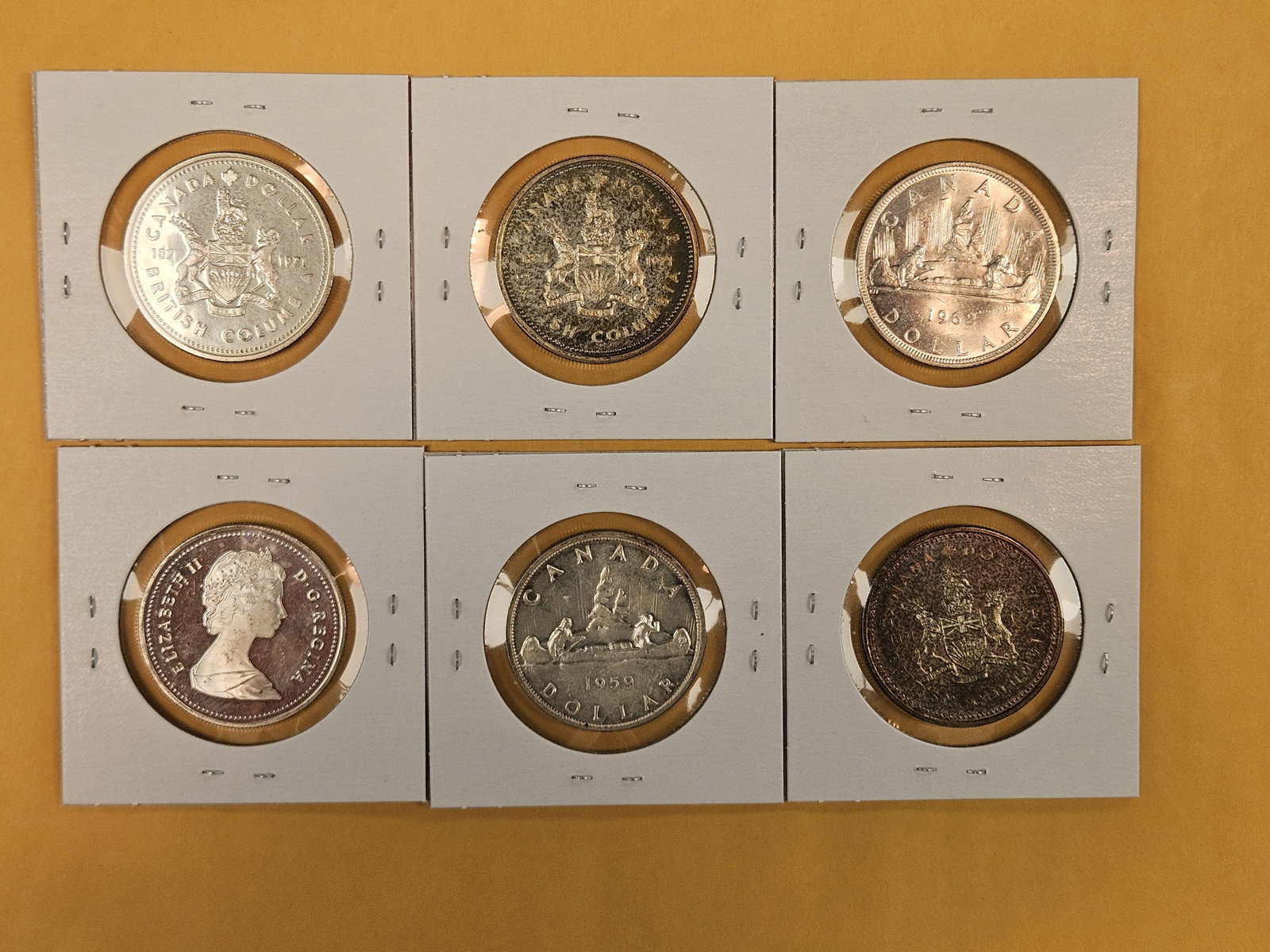 Six Canadian Silver Dollars - 3