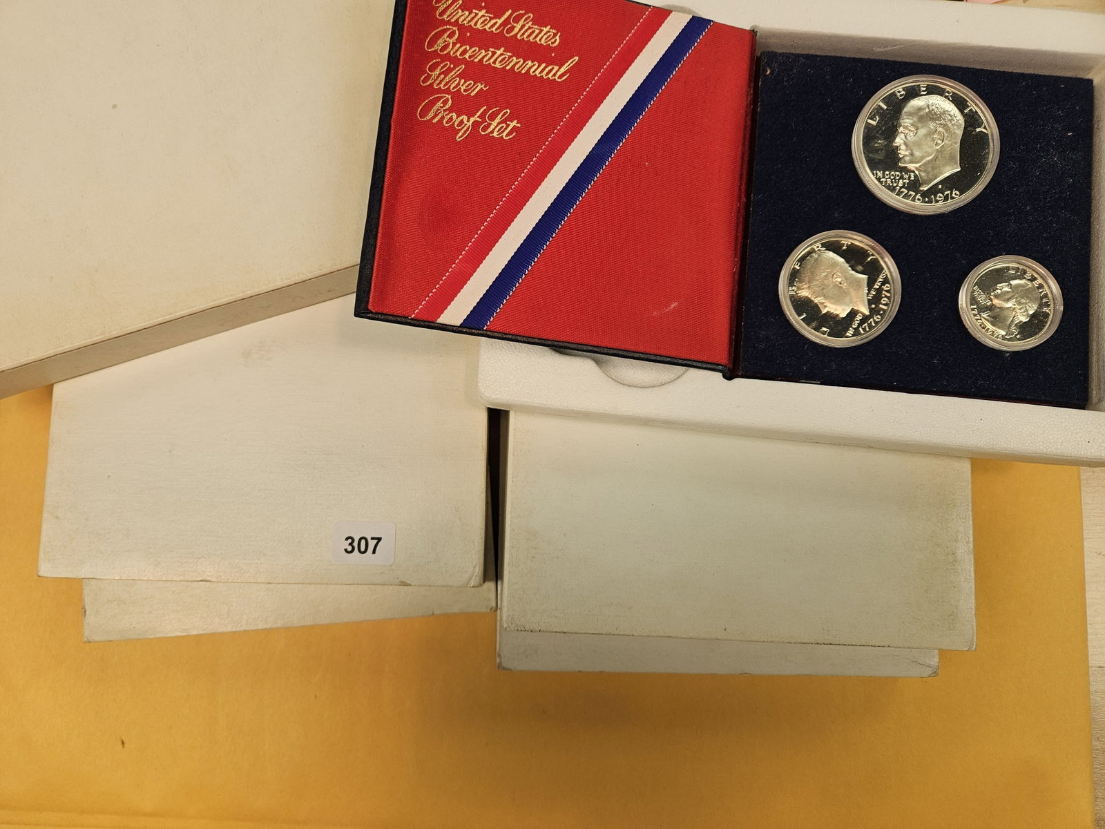 Five GEM Proof Deep Cameo Sets of 1976 BiCentennial 3-coin silver sets - 2