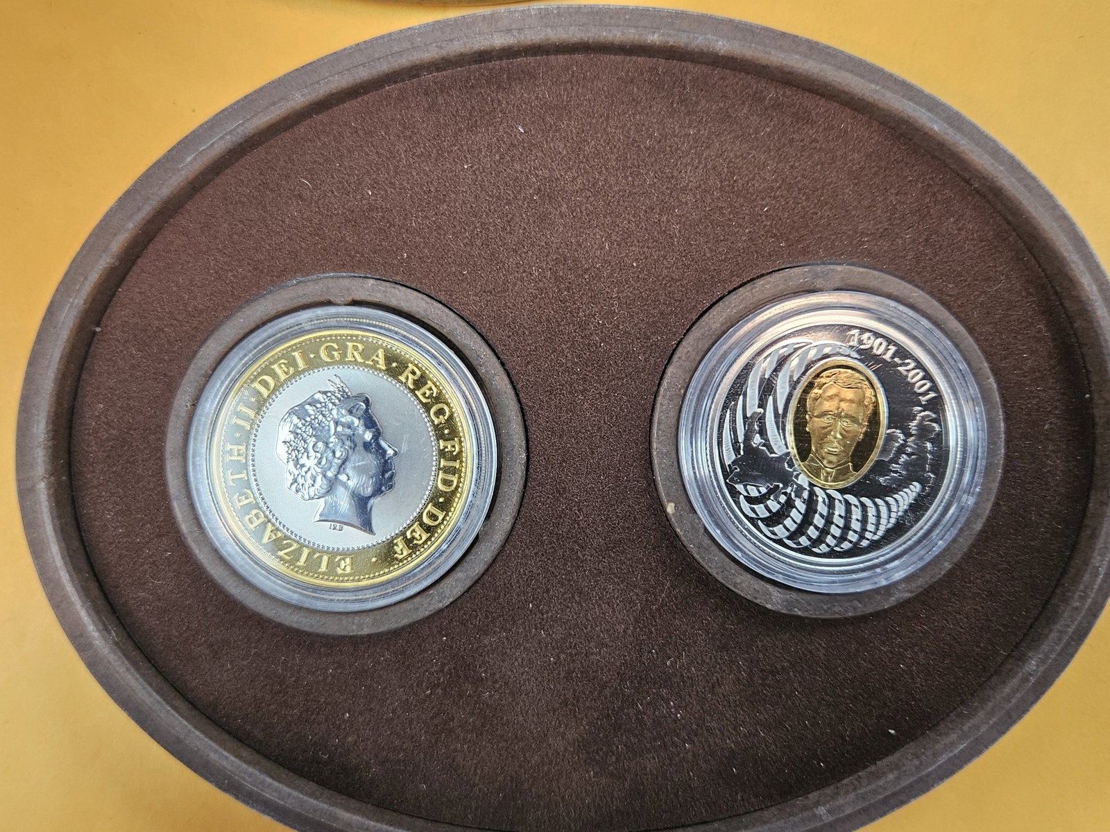 GEM! Silver and Gold! Guglielmo Marconi Two Coin Set - 2