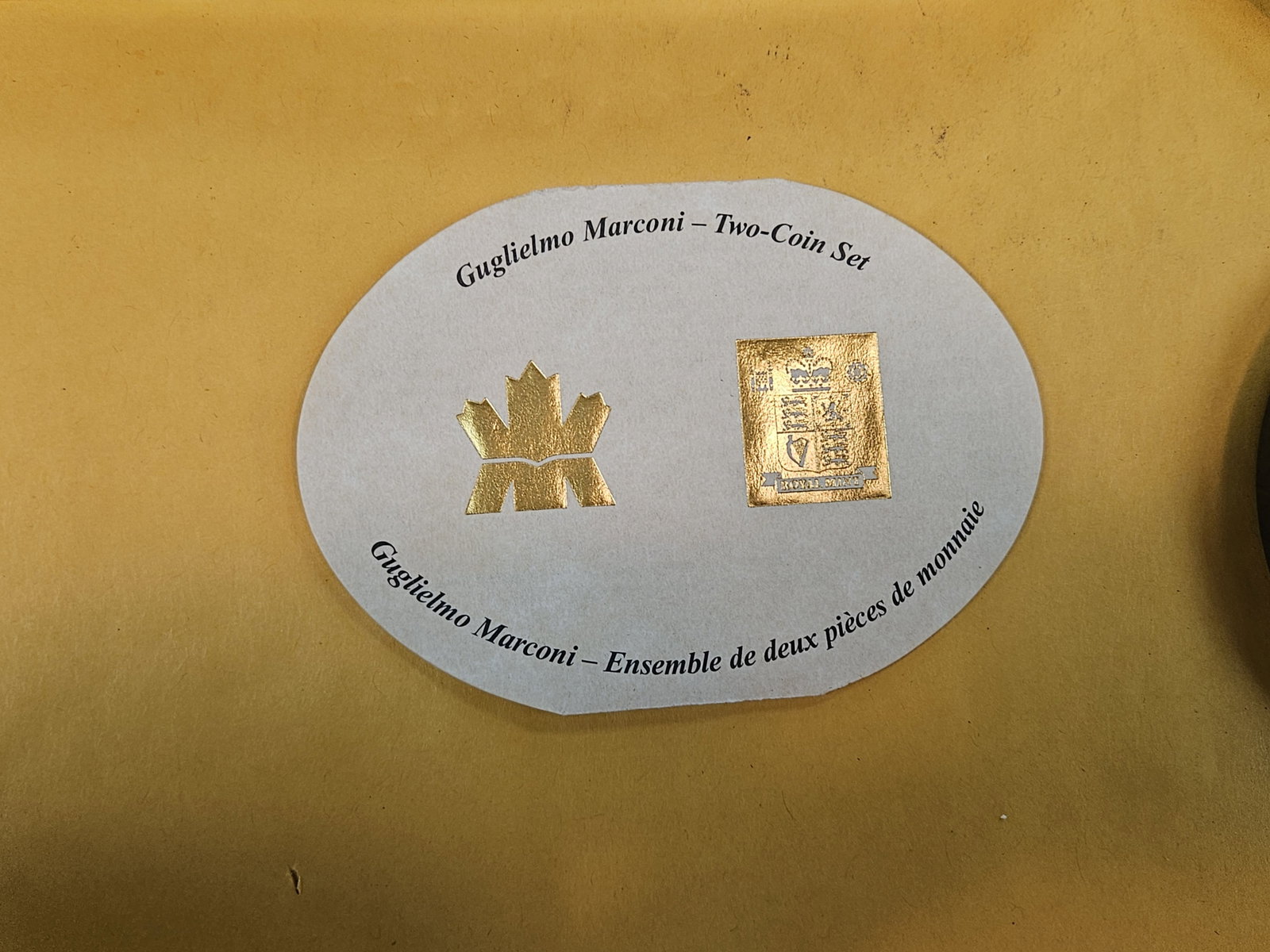 GEM! Silver and Gold! Guglielmo Marconi Two Coin Set - 3