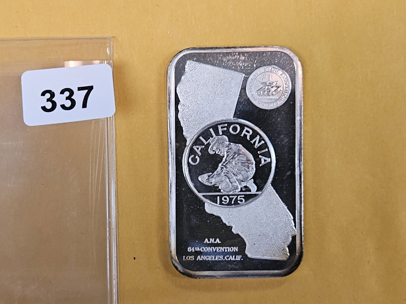 One Troy ounce .999 fine silver Proof Art Bar: California