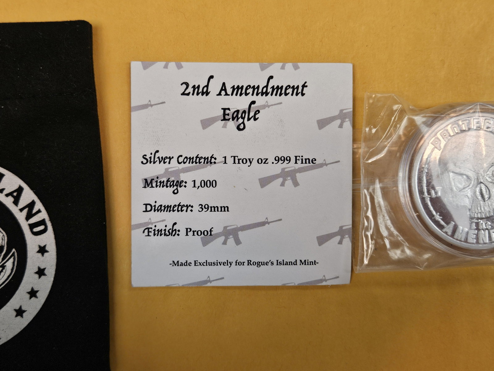 One Troy ounce .999 fine silver Proof Art Round - 2