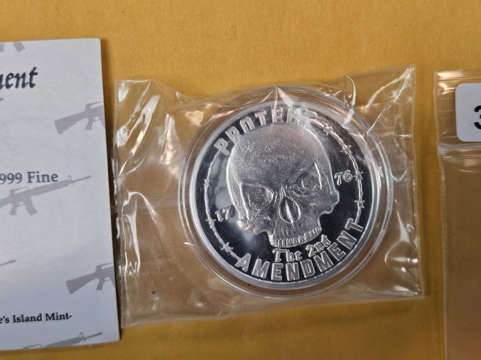 One Troy ounce .999 fine silver Proof Art Round - 3