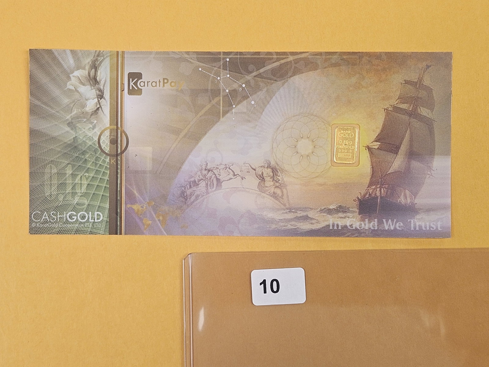 GOLD! KaratPay .9999 fine Gold Bar: Cash Gold. Point 1 (.1) Gram fine gold