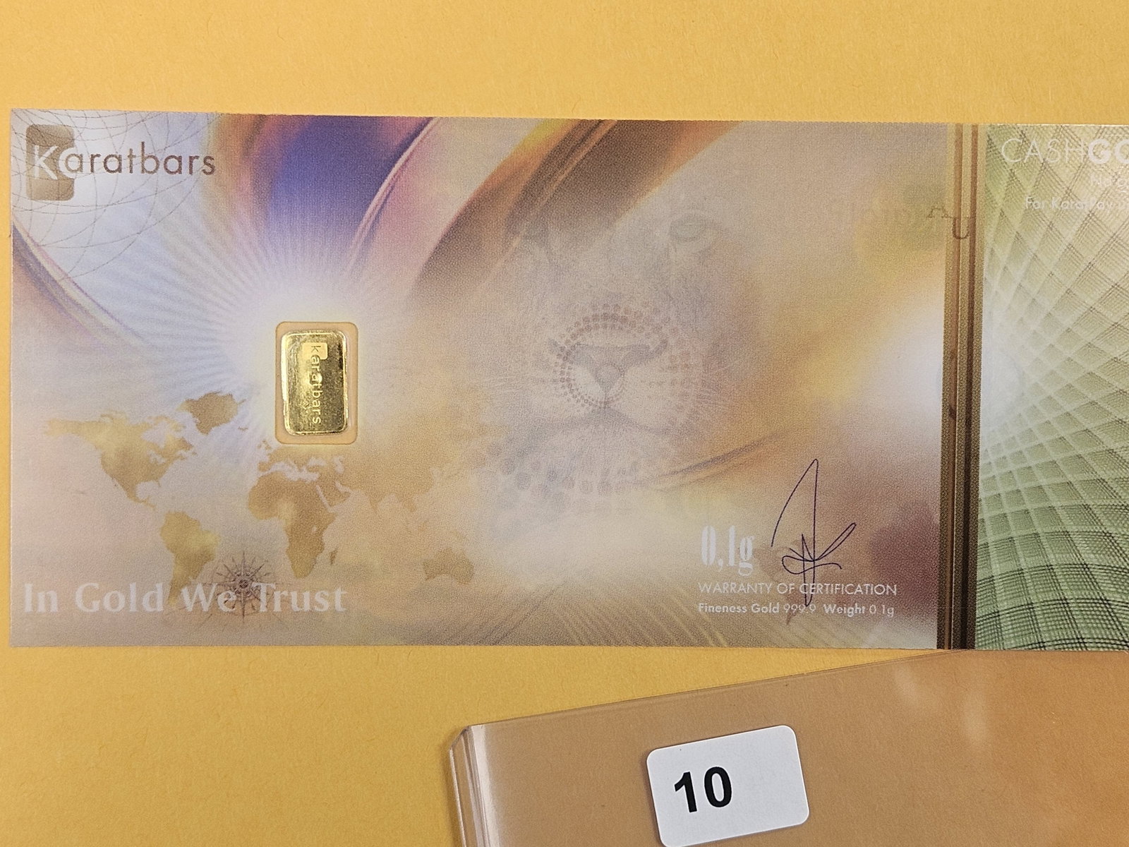 GOLD! KaratPay .9999 fine Gold Bar - 3