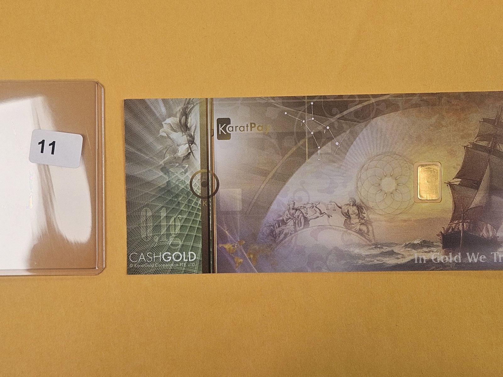 GOLD! KaratPay .9999 fine Gold Bar: Cash Gold. Point 1 (.1) Gram fine gold