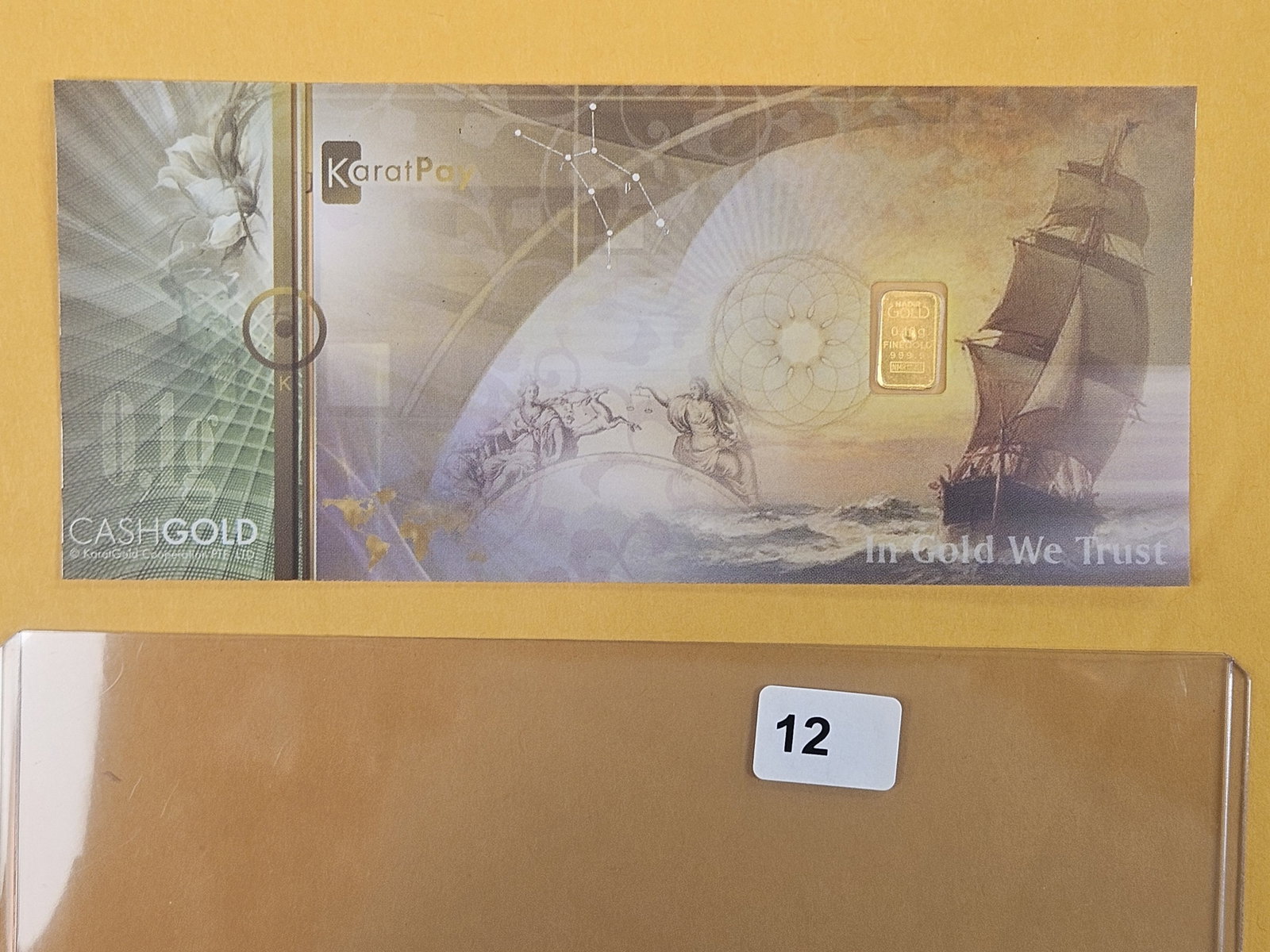 GOLD! KaratPay .9999 fine Gold Bar: Cash Gold. Point 1 (.1) Gram fine gold