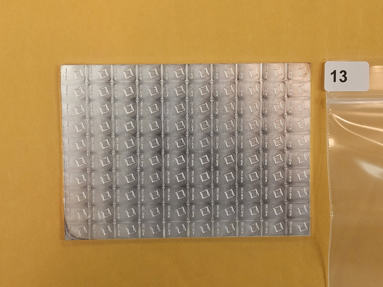 SILVER! One Hundred Gram VALCAMBI SUISSE .999 fine Silver Bar: One hundred, one-gram, bars of fine silver!