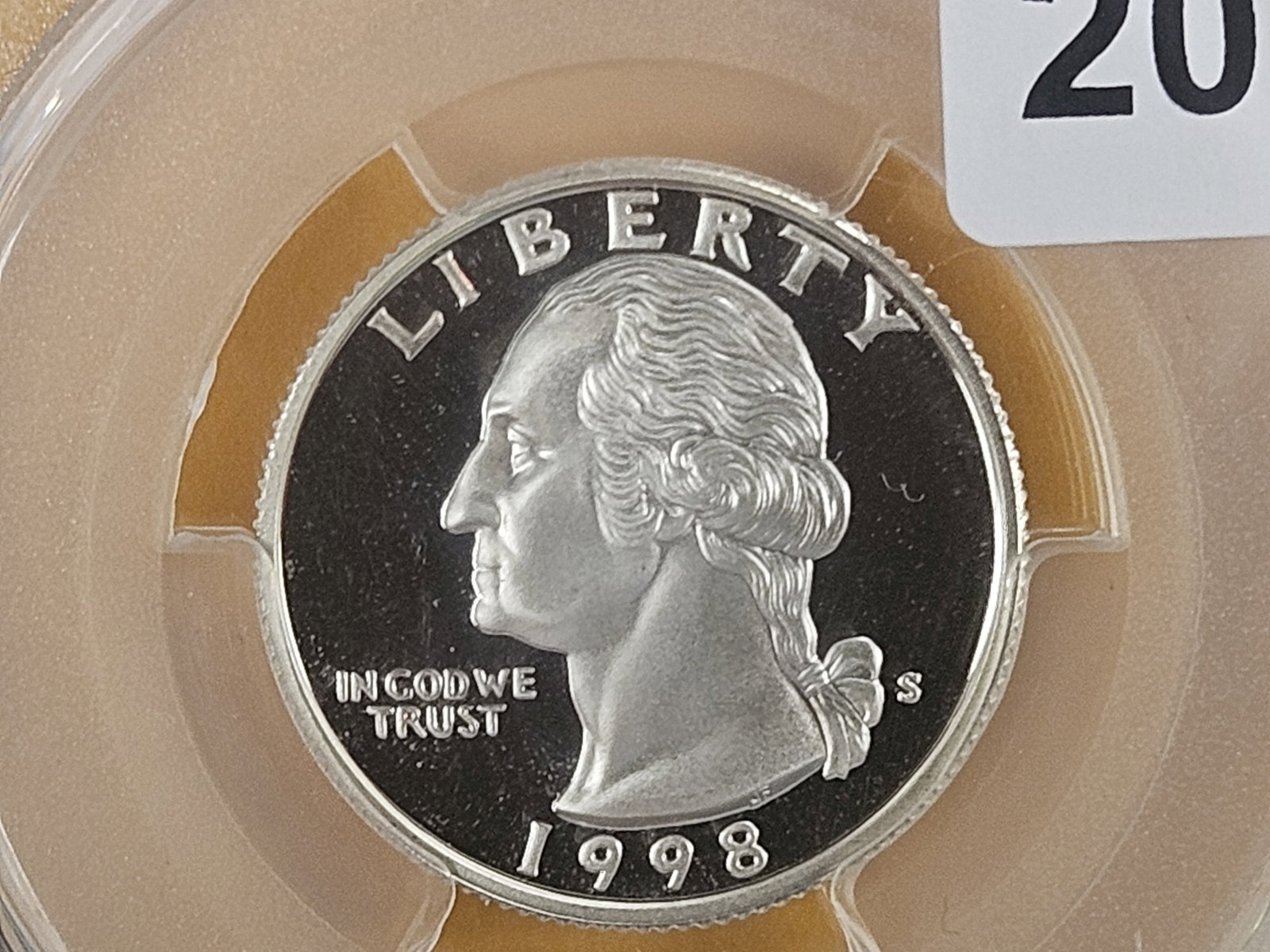 PERFECT! PCGS 1998-S Washington Silver Quarter in Proof 70 Deep Cameo: PERFECT GRADE!