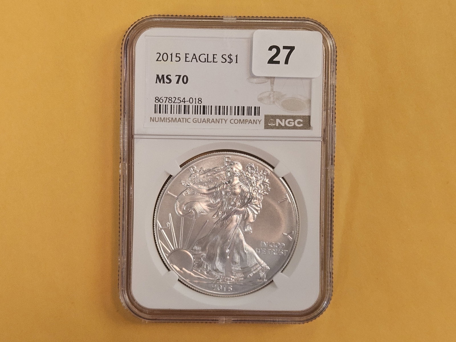 PERFECT! NGC 2015 American Silver Eagle in Mint State 70: PERFECT GRADE!