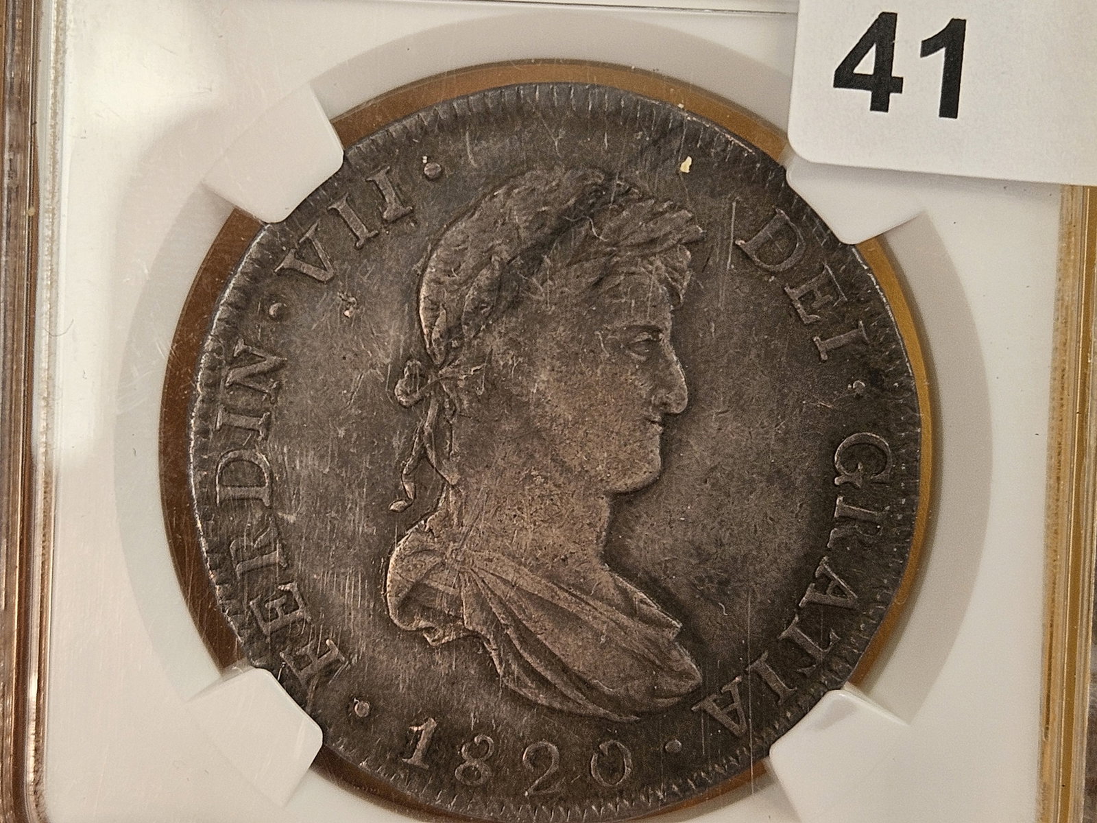 * NGC 1820 MO jj Mexico silver 8 reals: Graded in Very Fine - 35