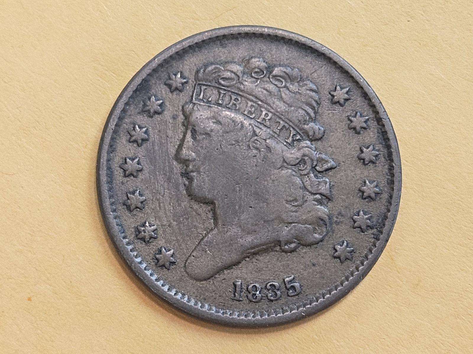 1835 Classic Head Half Cent in Fine - 3