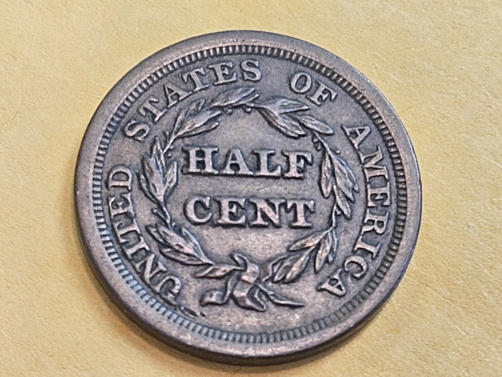 1854 Braided hair Half Cent in UNCIRCULATED! - 6