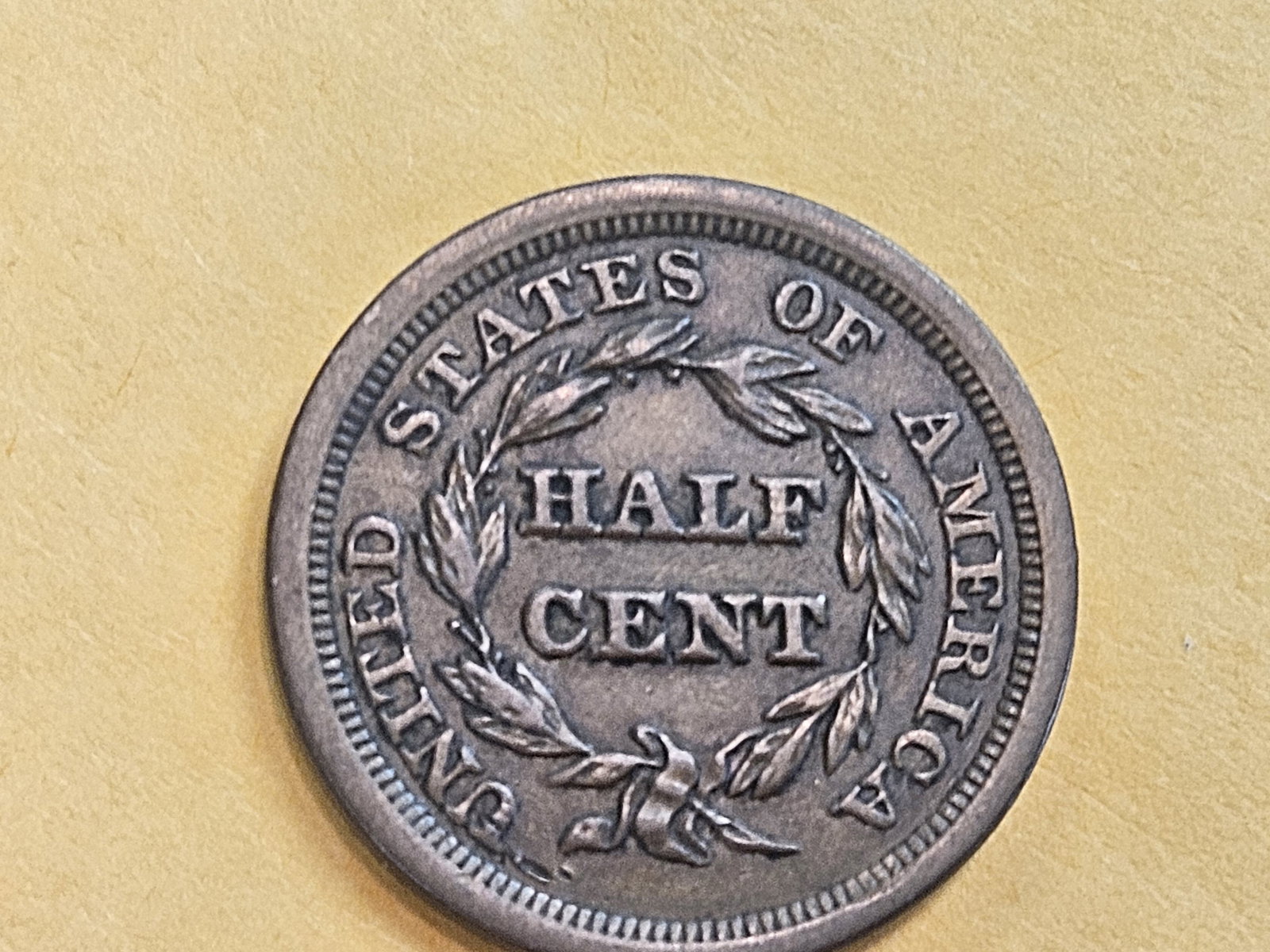 1854 Braided hair Half Cent in UNCIRCULATED! - 7