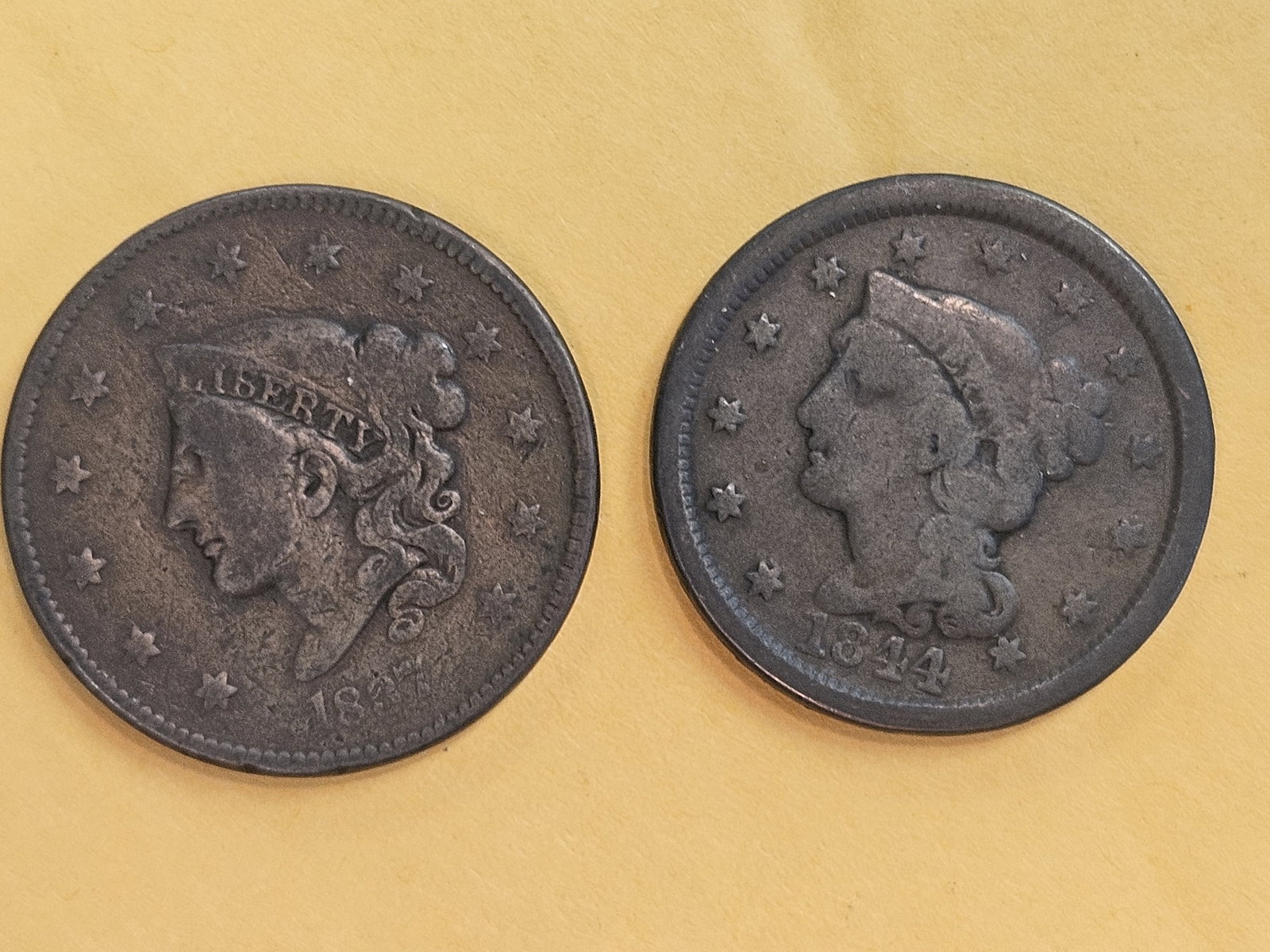 1837 and 1844 Large Cents - 3