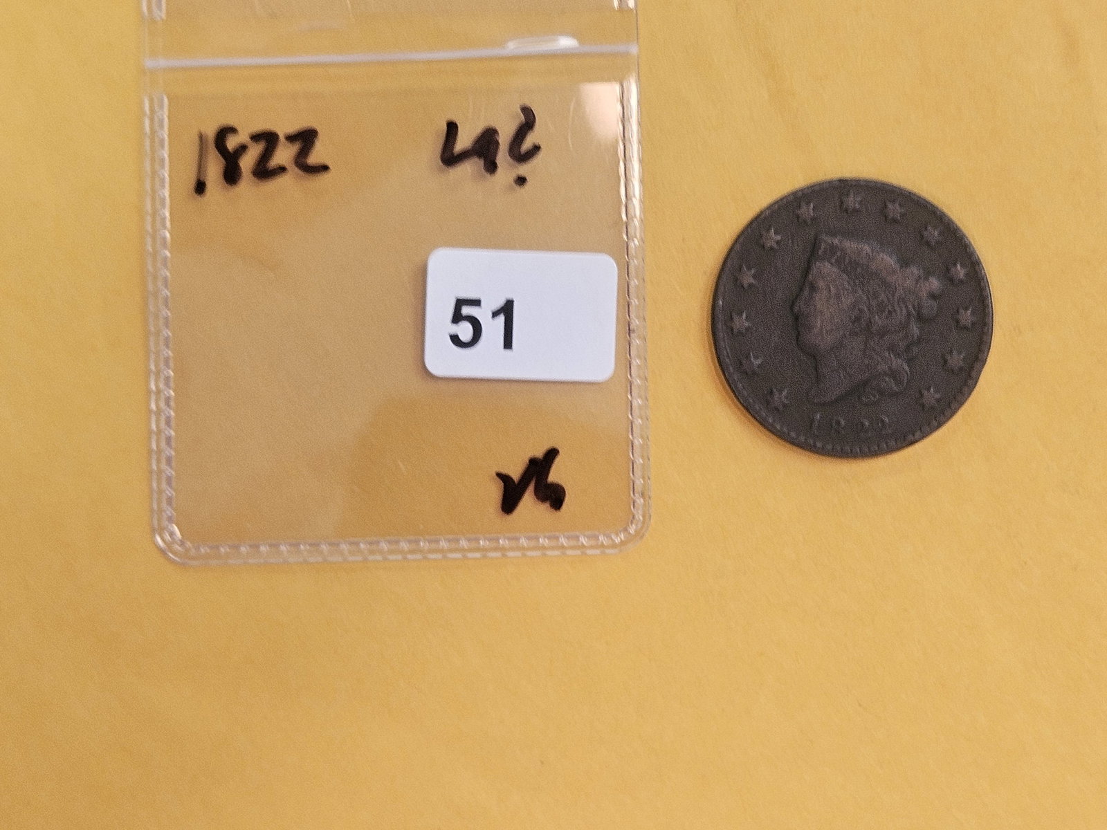 1822 Coronet Head Large Cent in Very Good - 2