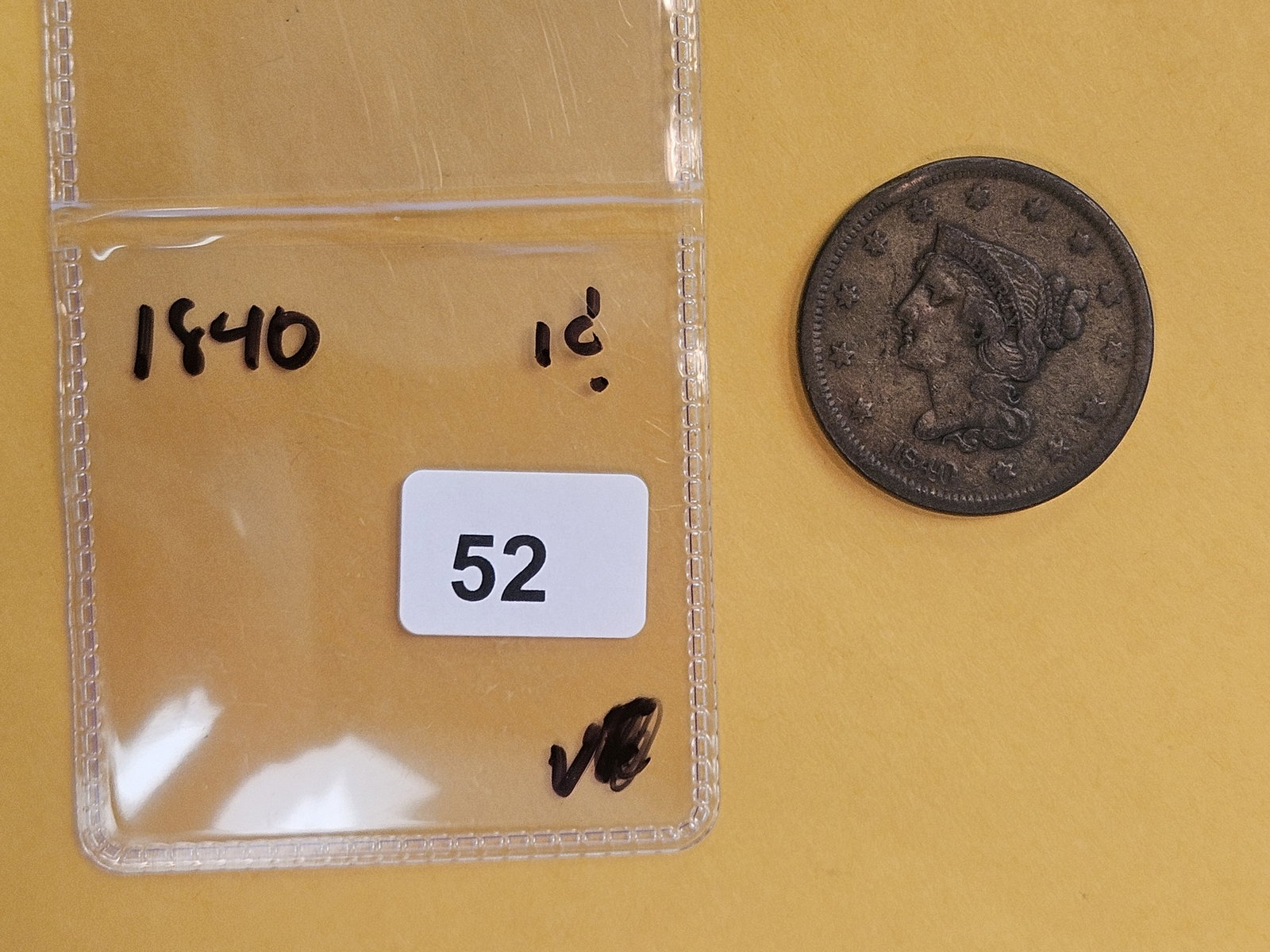1840 Braided Hair large cent - 2