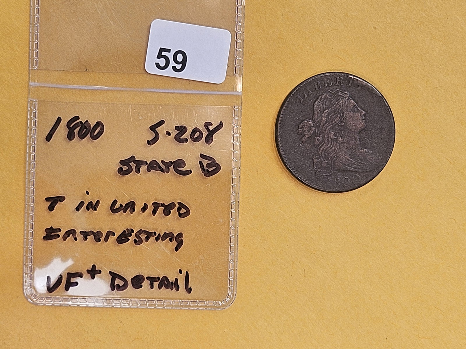 ** Nicer 1800 Draped Bust Large Cent in Very Fine plus - details - 2