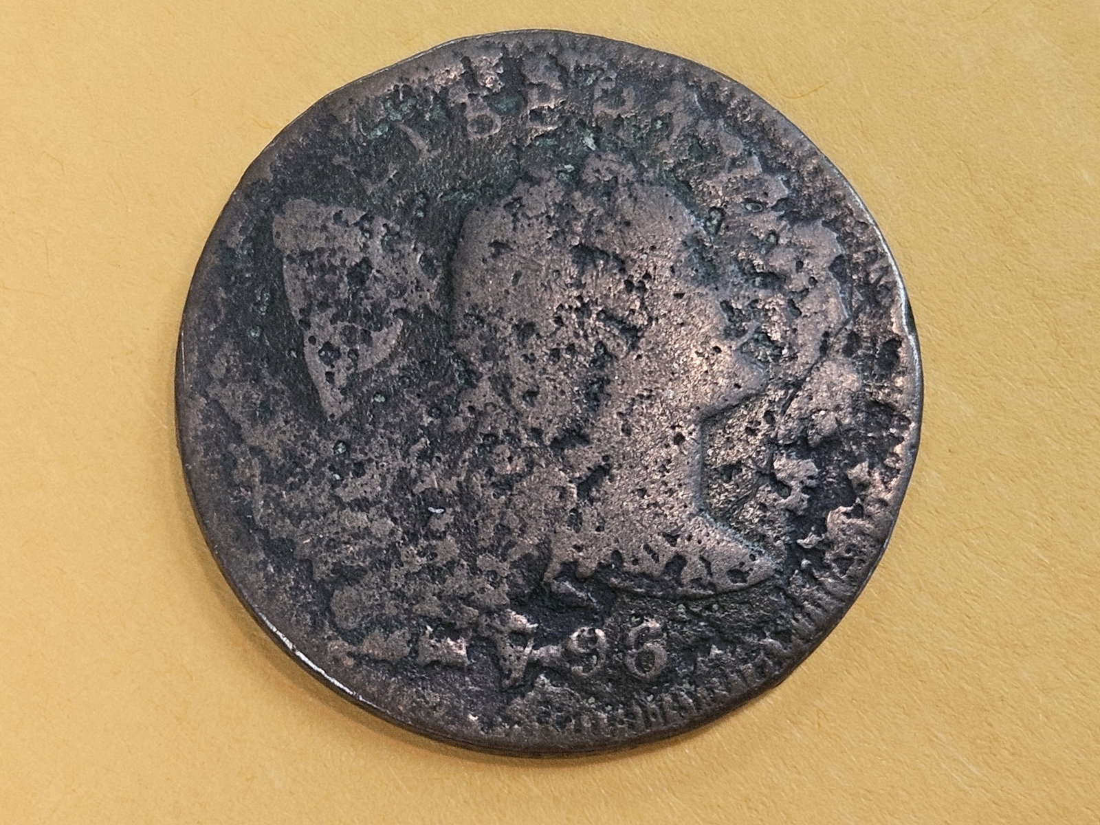 * 1796 Liberty Cap Large Cent in Fine - details: Sheldon S-84. R-3.