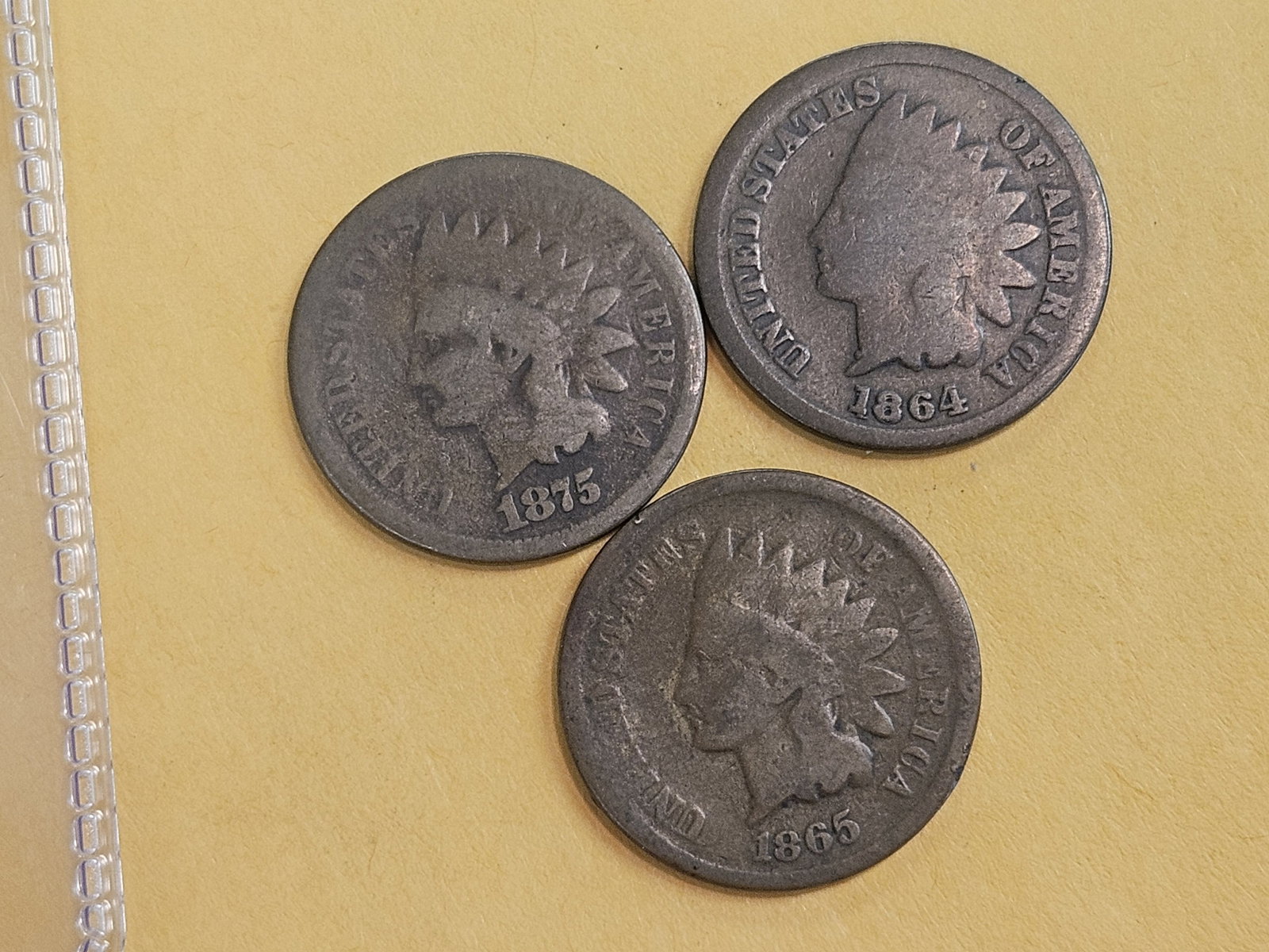 Three Better date Indian Cents in Good: 1864, 1865 and 1873