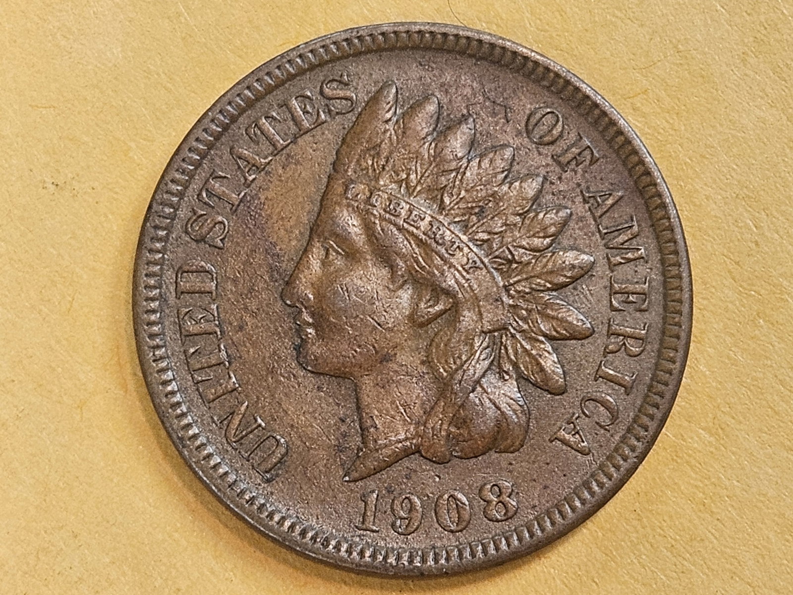 Semi-Key 1908-S Indian Cent in Extra Fine - 45: Next to last year issue