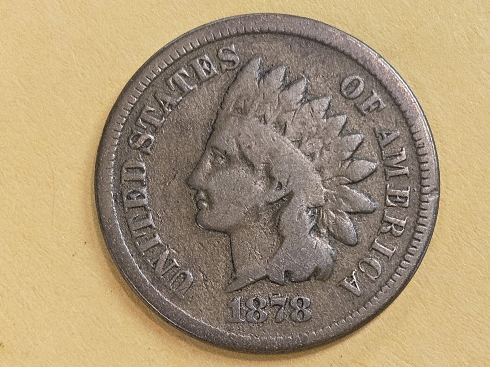 Better date 1878 Indian Cent: In Very Good plus