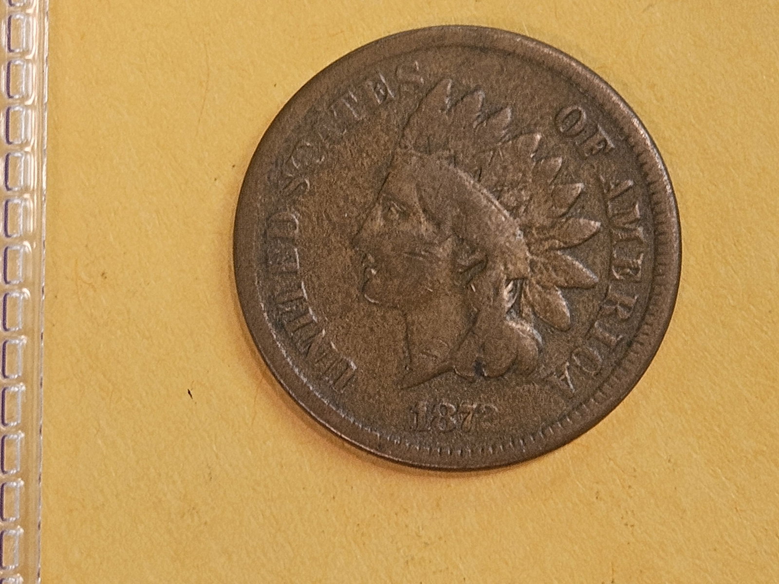 Semi-key 1872 Indian cent in Fine - 3