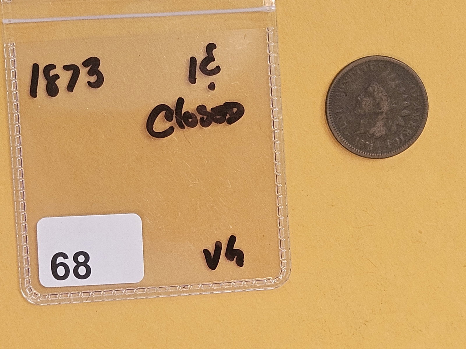 1873 Closed 3 Indian Cent - 2