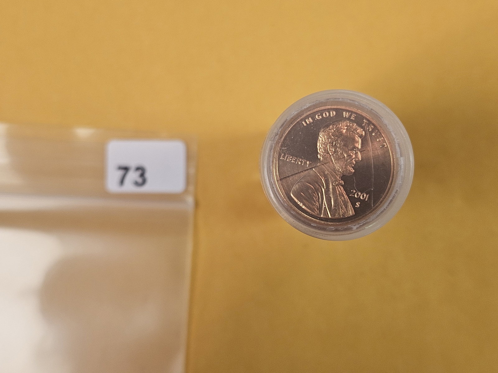 Full Roll of Proof Lincoln Cents: From dealer. Unsearched by us. Top couple are different dates. Didn't search the rest