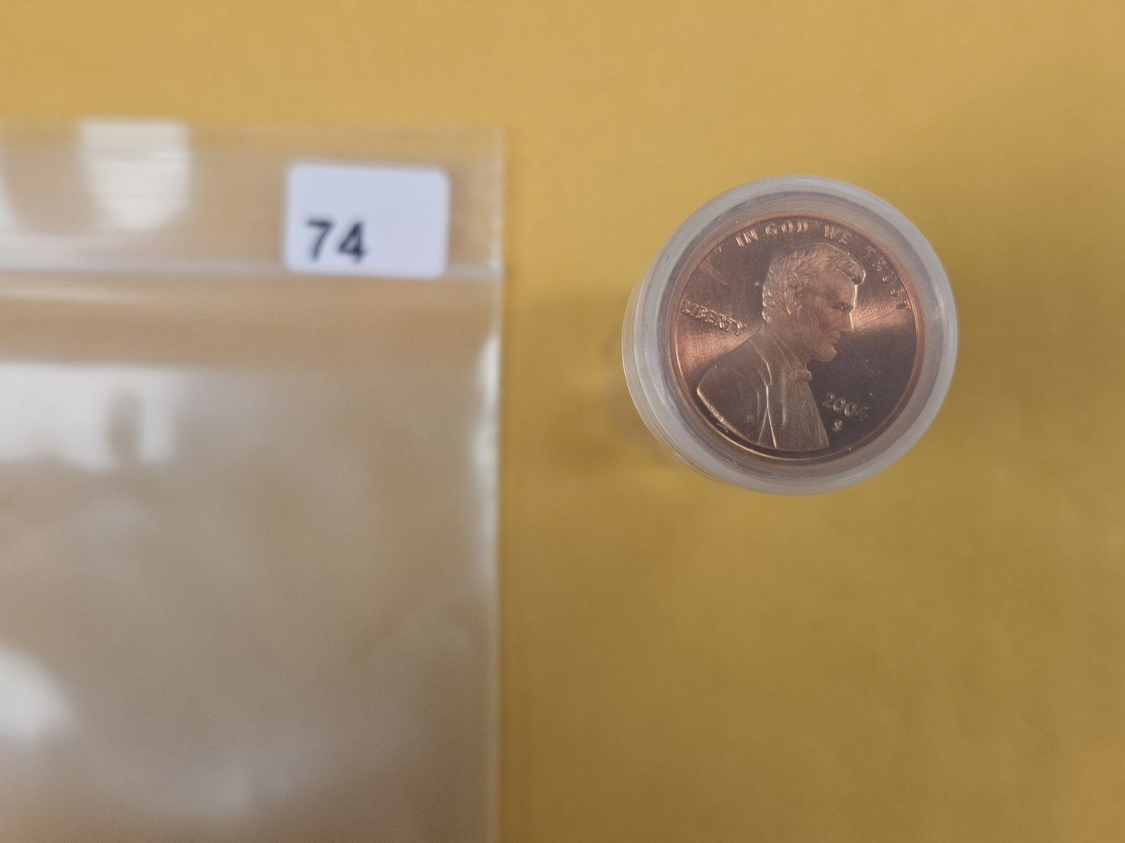 Full Roll of Proof Lincoln Cents: From dealer. Unsearched by us. Top couple are different dates. Didn't search the rest