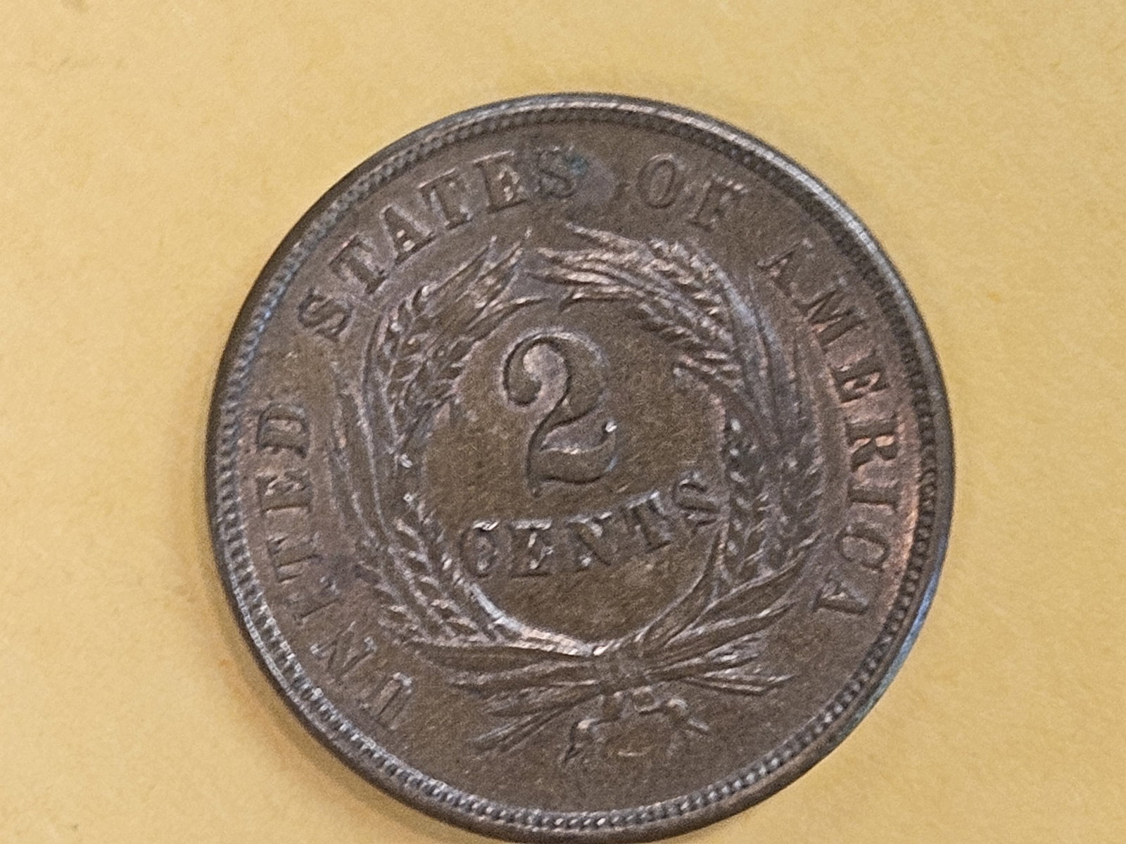 Nice 1864 Two Cent piece in About Uncirculated - 58 - 8