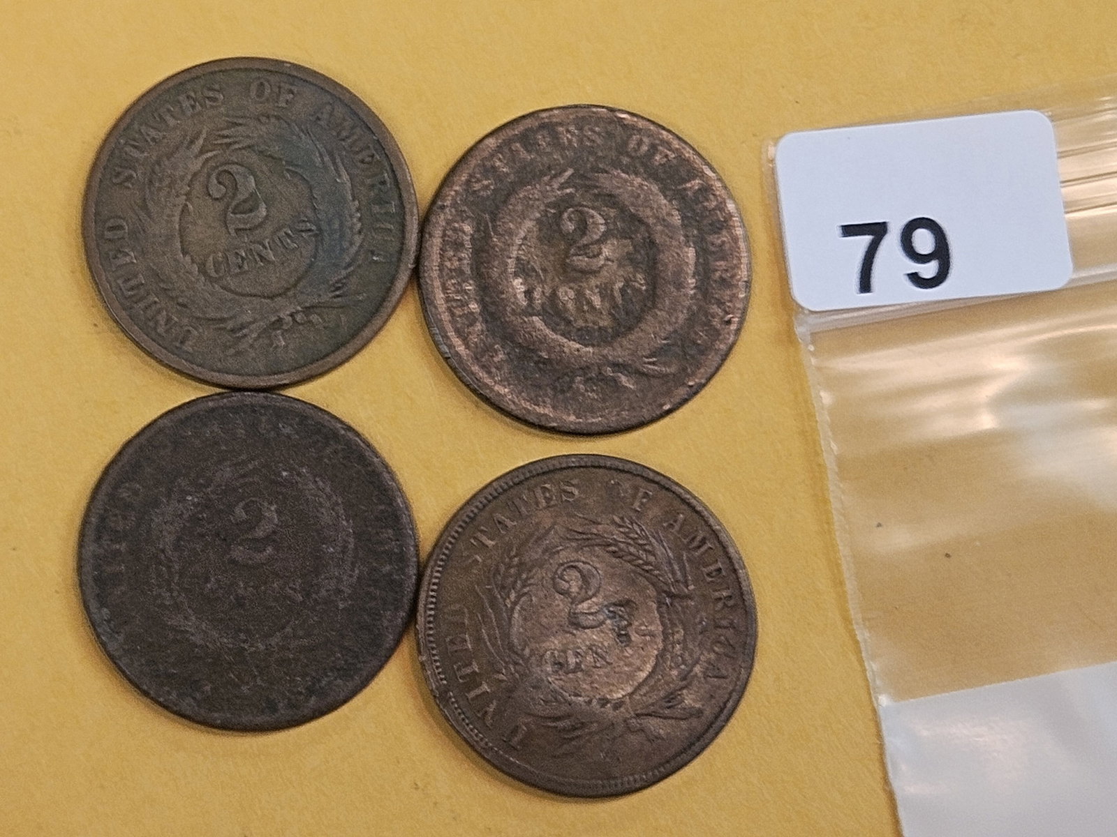 Four 2-Cent pieces - 2
