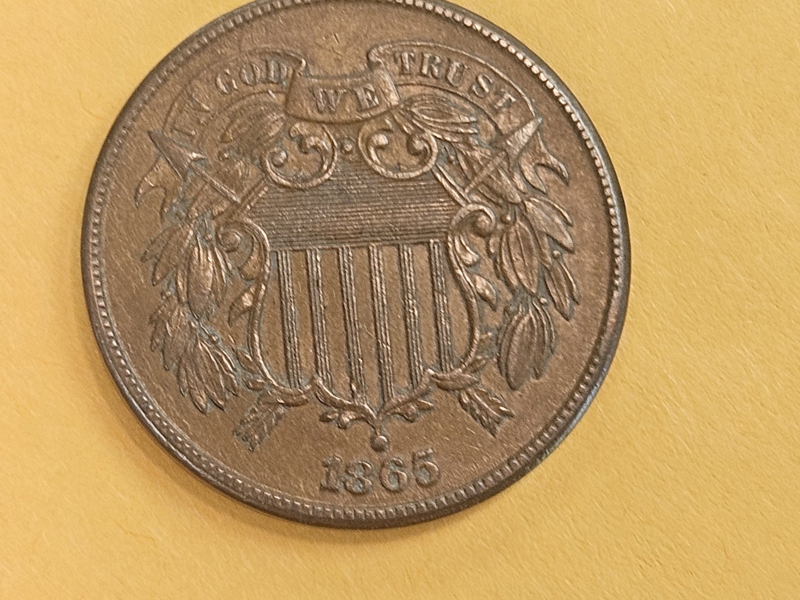 Choice Uncirculated 1865 Two Cent piece (1 of 8)