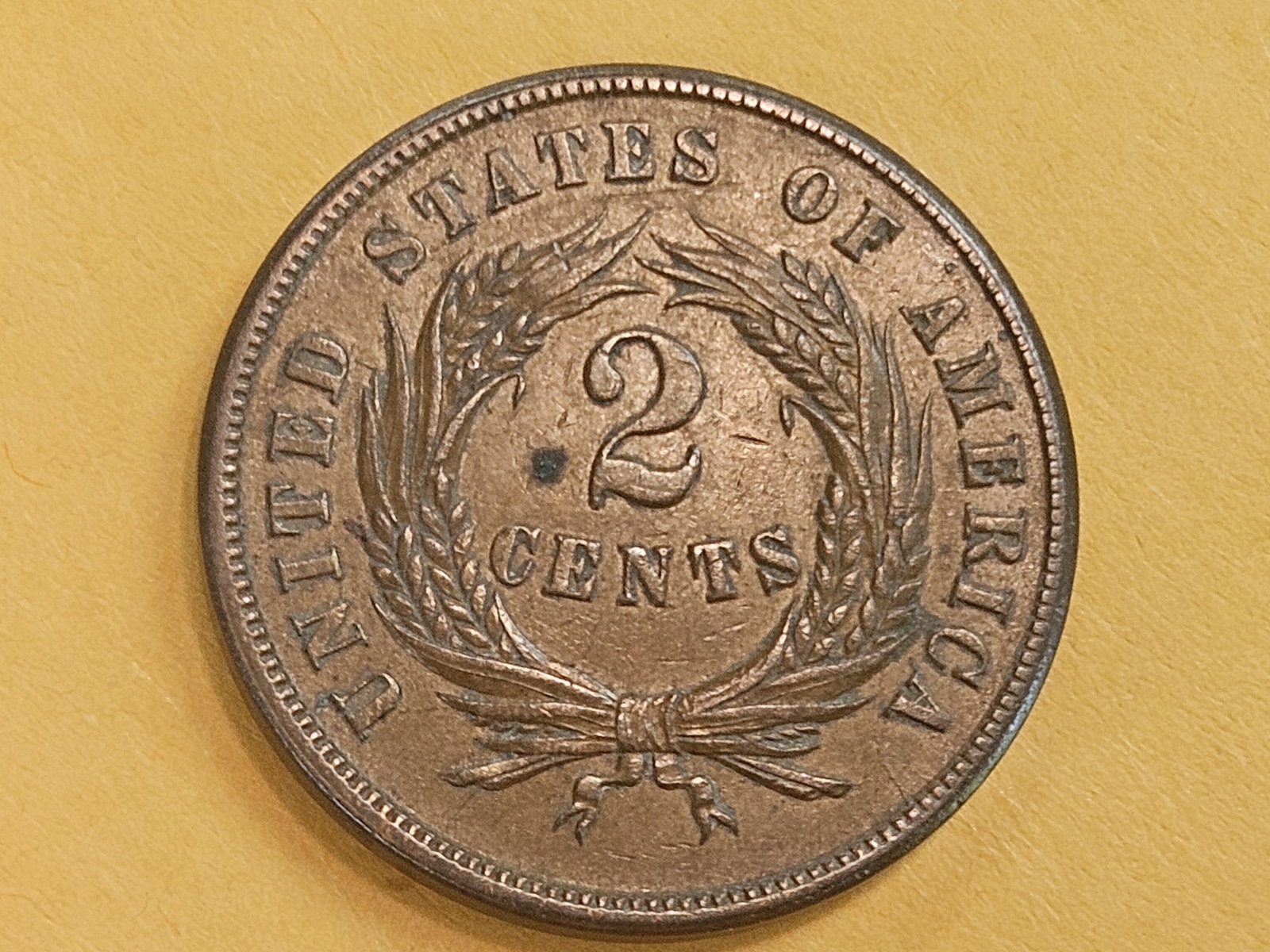 Choice Uncirculated 1865 Two Cent piece - 7