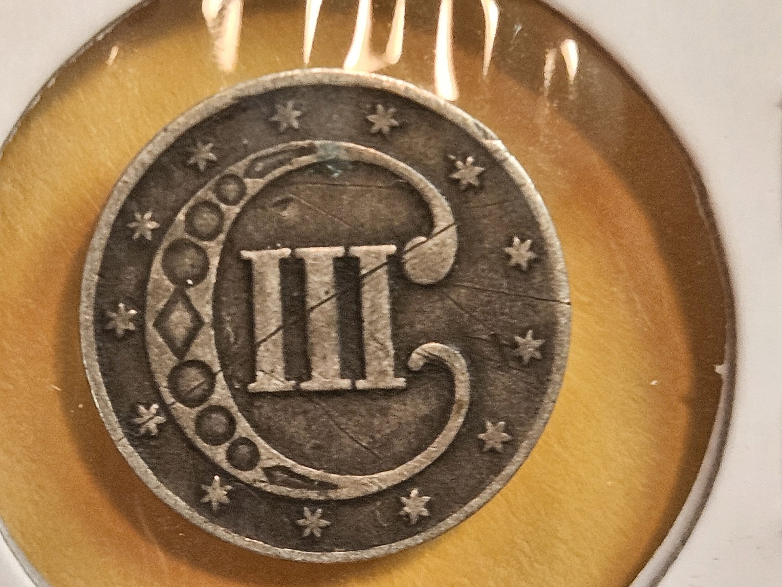 1853 Three Cent Silver Trime - 3