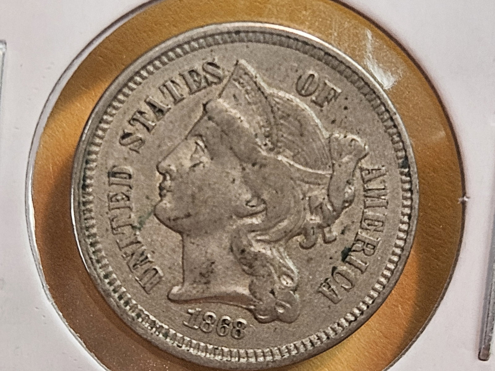 1868 Three Cent Nickel - 3