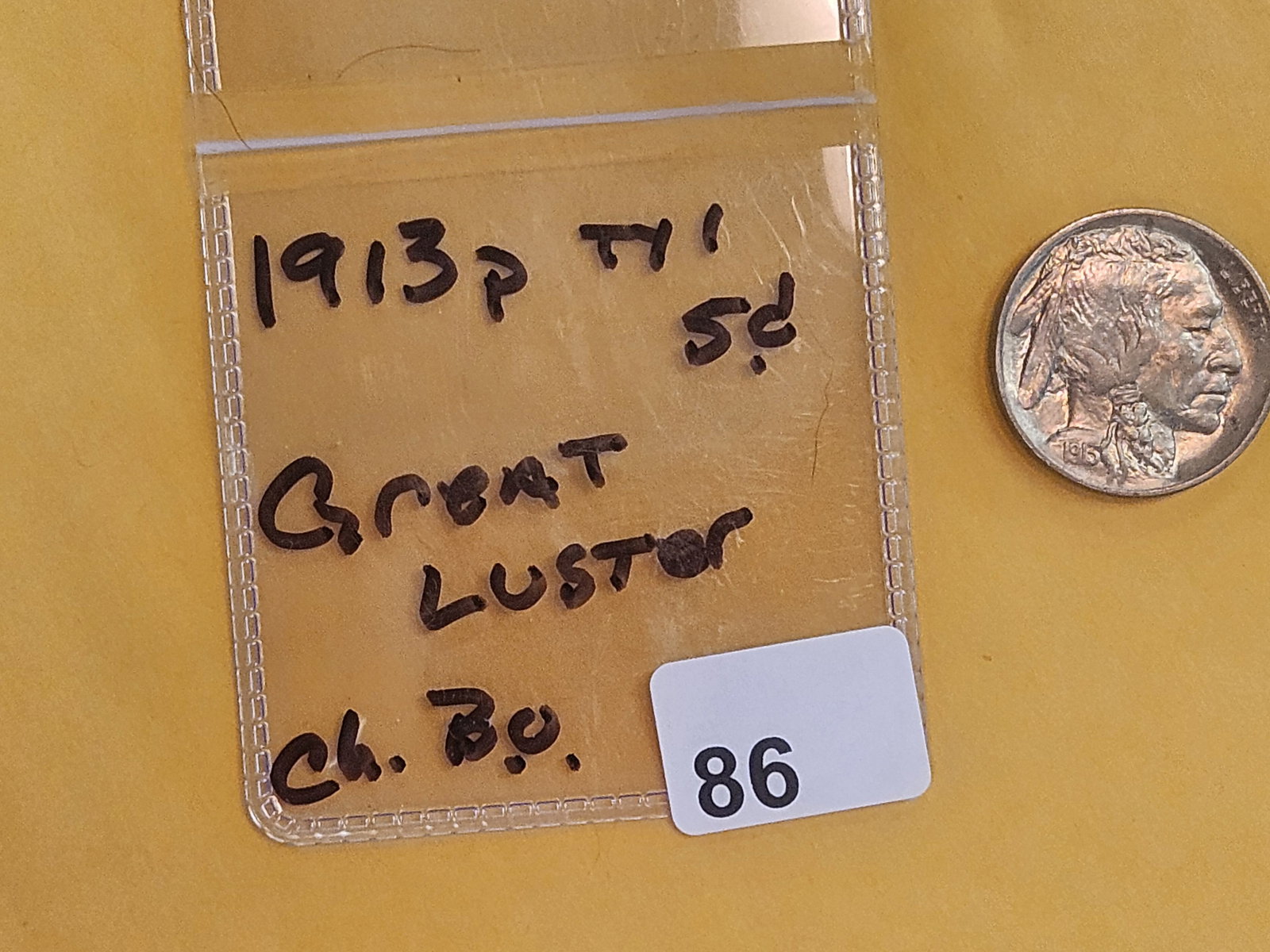 Choice Brilliant Uncirculated 1913 Buffalo Nickel - 2