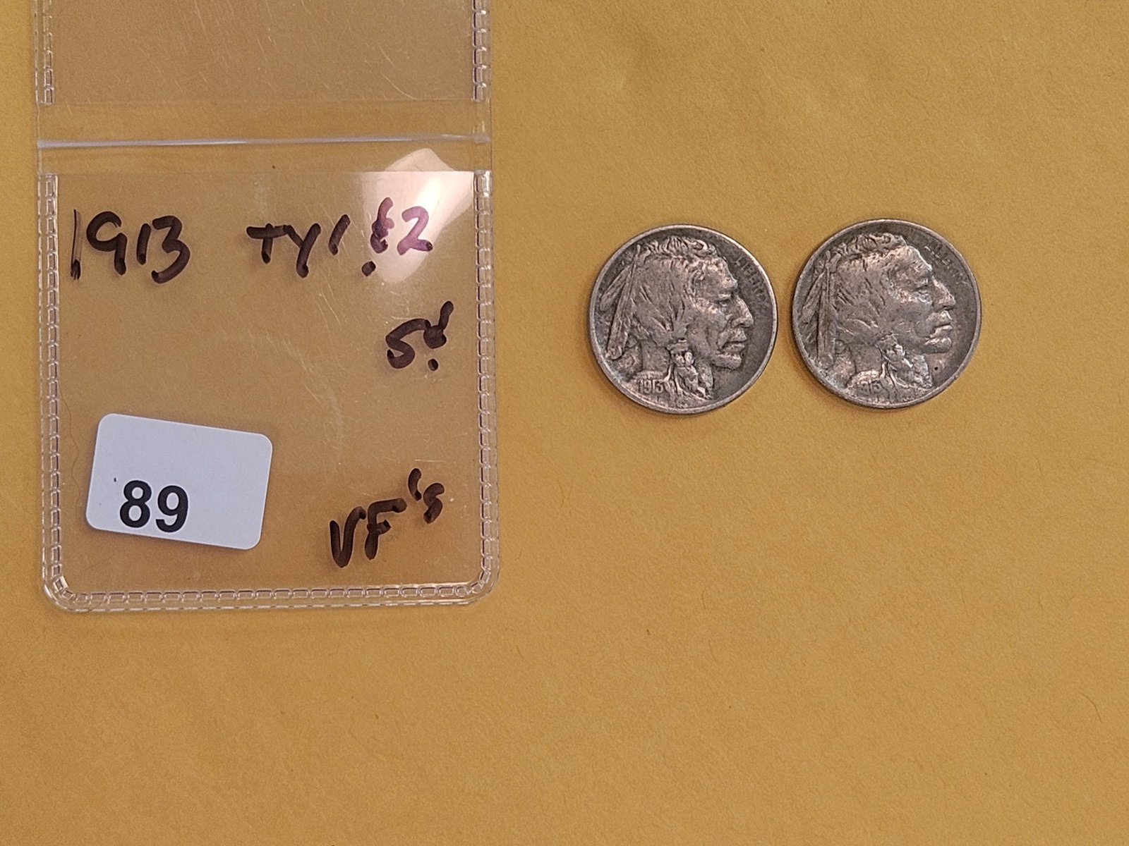 Two First year Issue Buffalo Nickels in Very Fine - 2